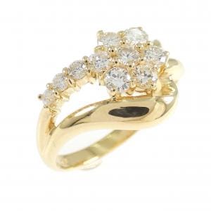 K18YG フラワー ダイヤモンド リング 0.53CT