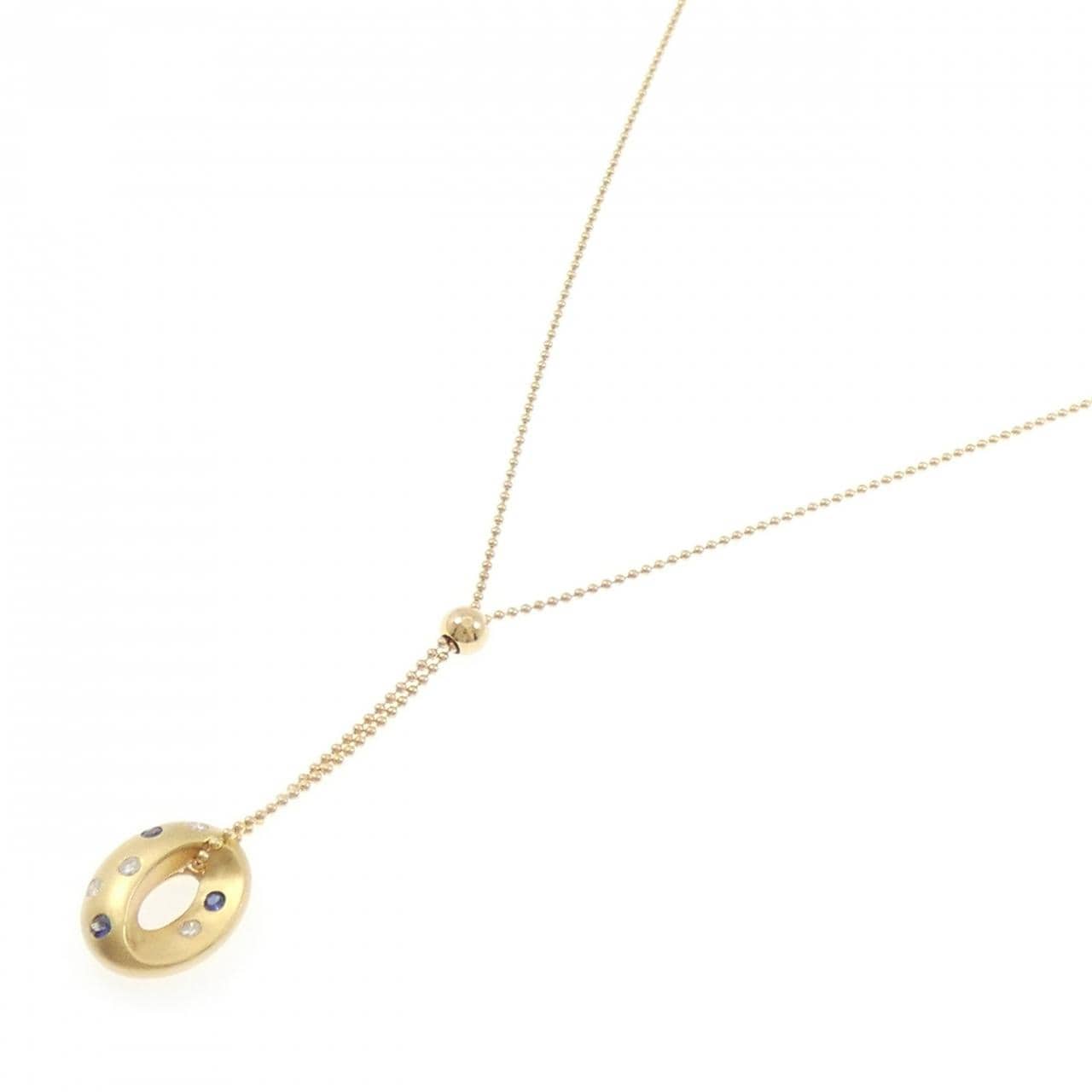 K18YG サファイヤ ネックレス 0.12CT
