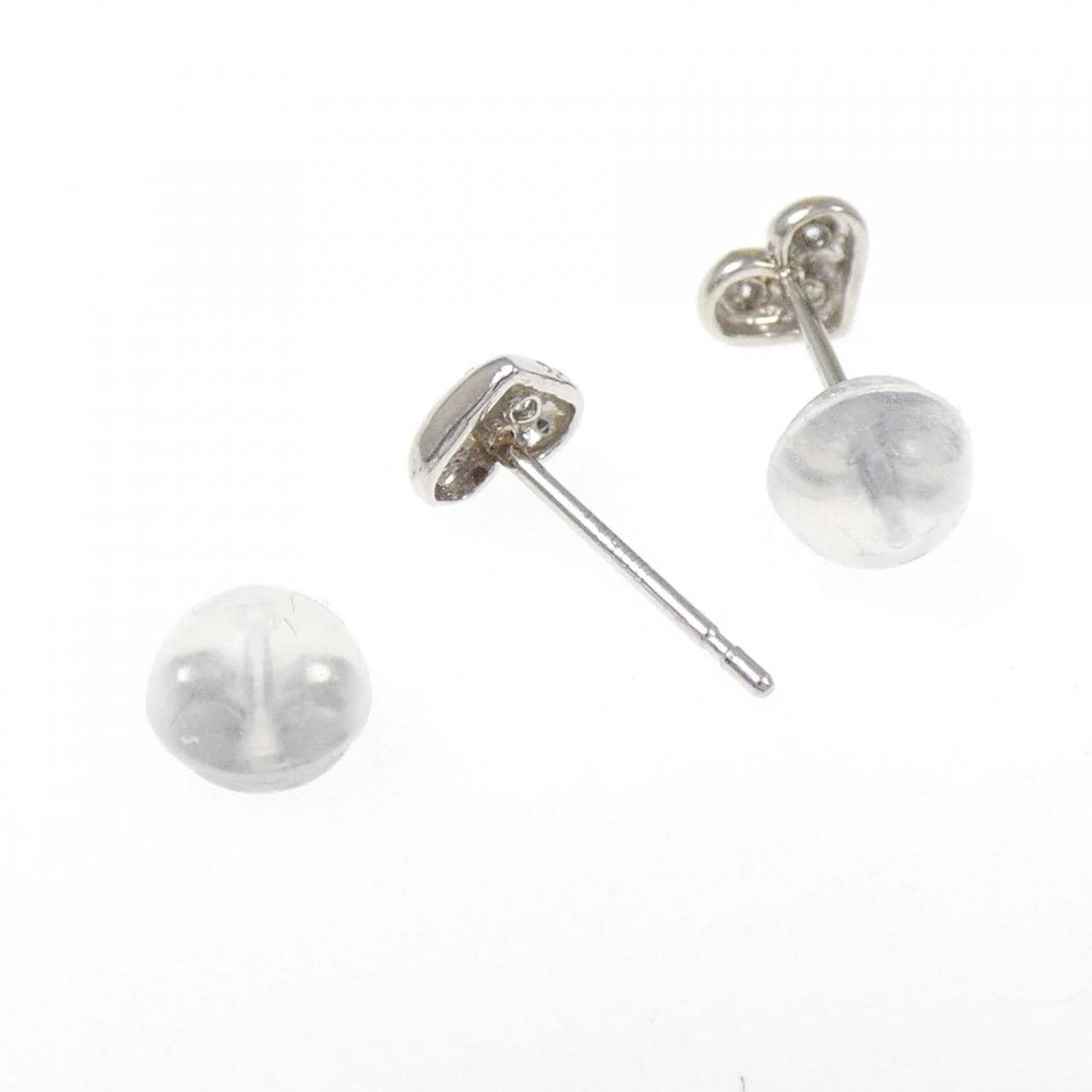 PT900 ハート ダイヤモンド ピアス 0.04CT