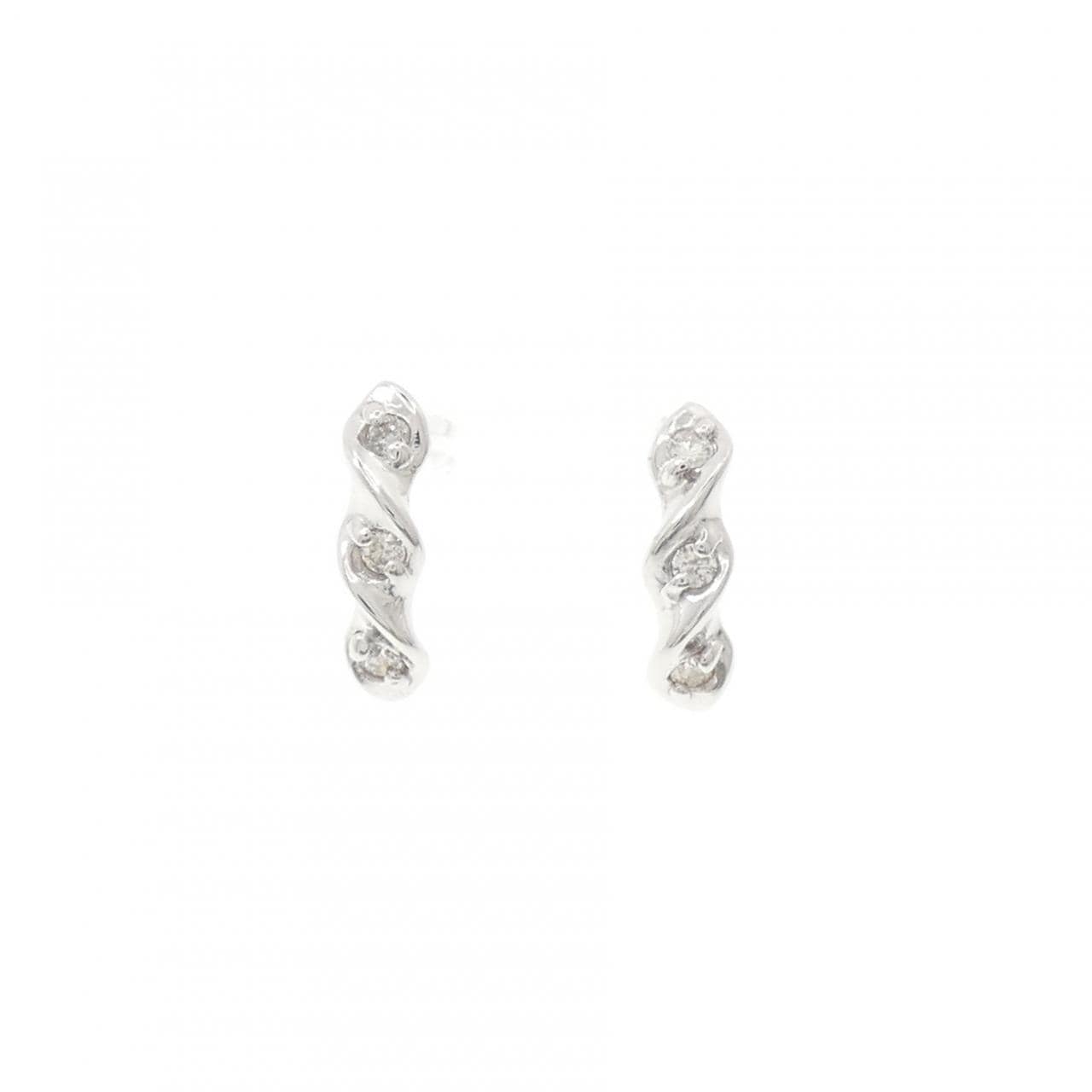 K18WG ダイヤモンド ピアス 0.06CT