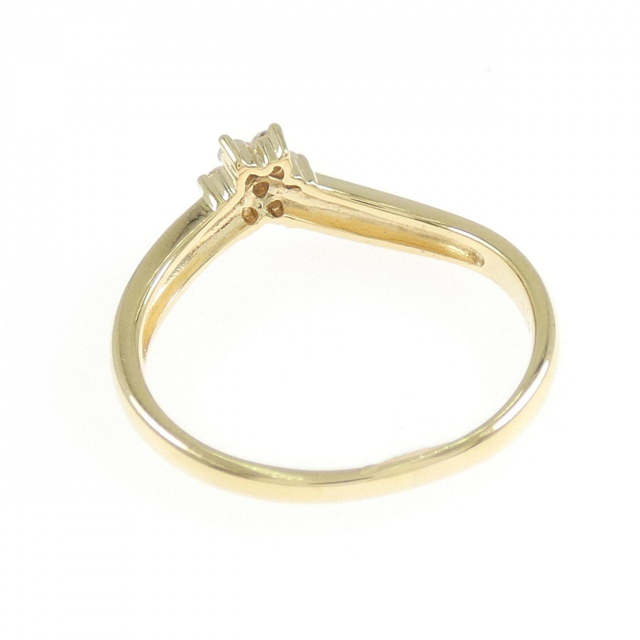 K18YG フラワー ダイヤモンド リング 0.11CT