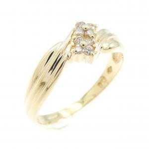 K18YG フラワー ダイヤモンド リング 0.08CT