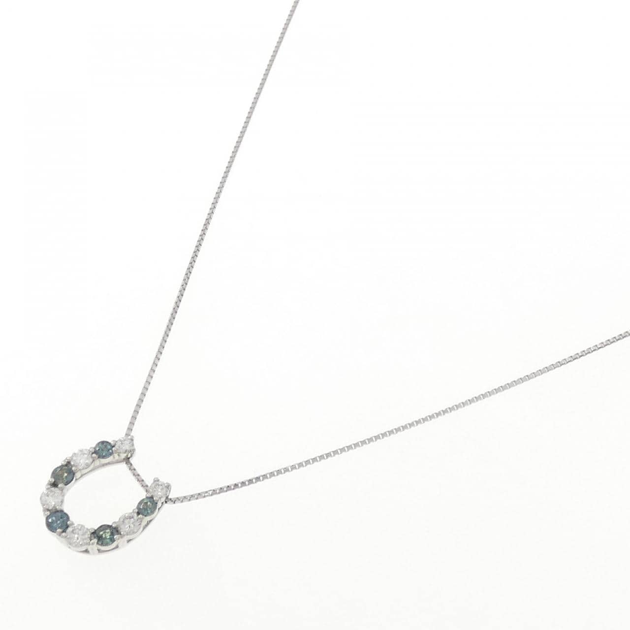 PT950/PT850 ホースシュー アレキサンドライト ネックレス 0.37CT
