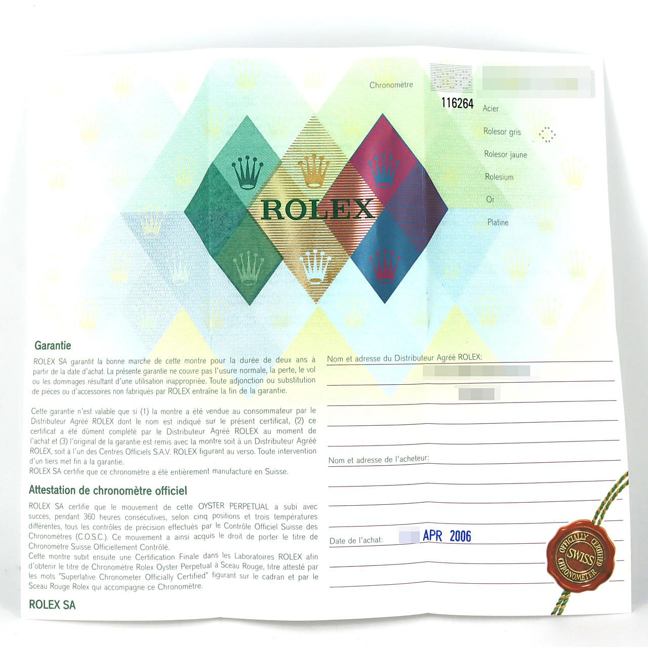 ロレックス ターノグラフ 116264･3 SSxWG 自動巻 D番