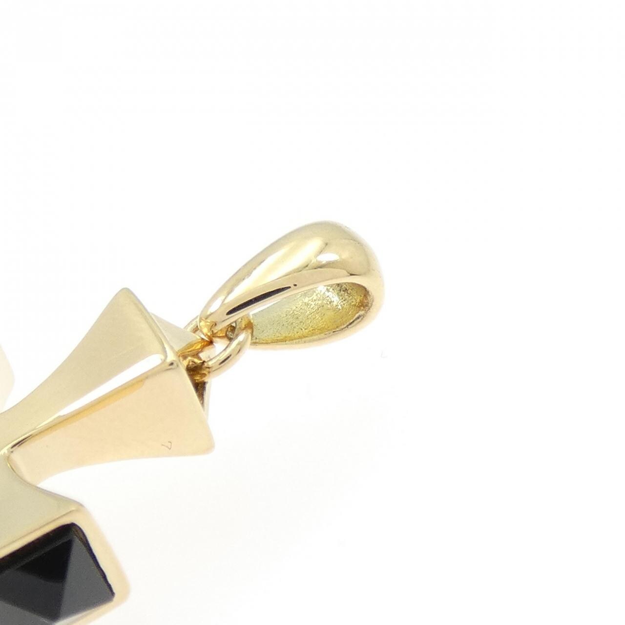 K18YG クロス オニキス ペンダント