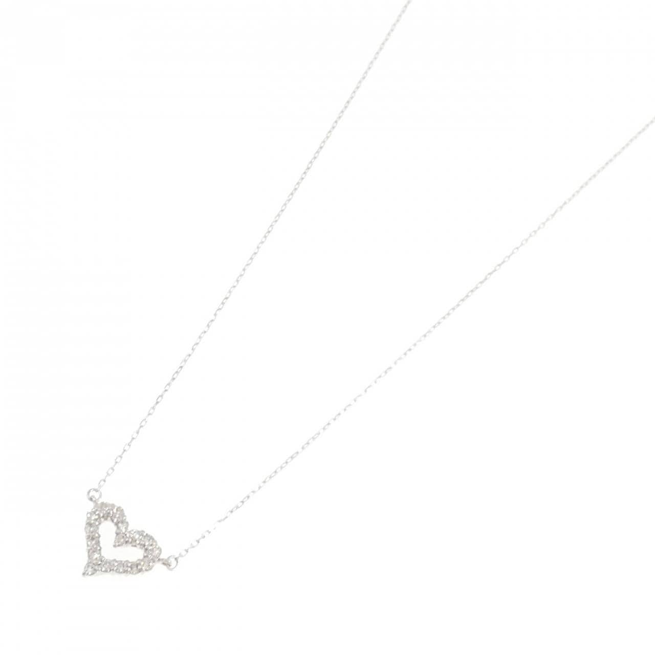 PT900/PT850 ハート ダイヤモンド ネックレス 0.30CT