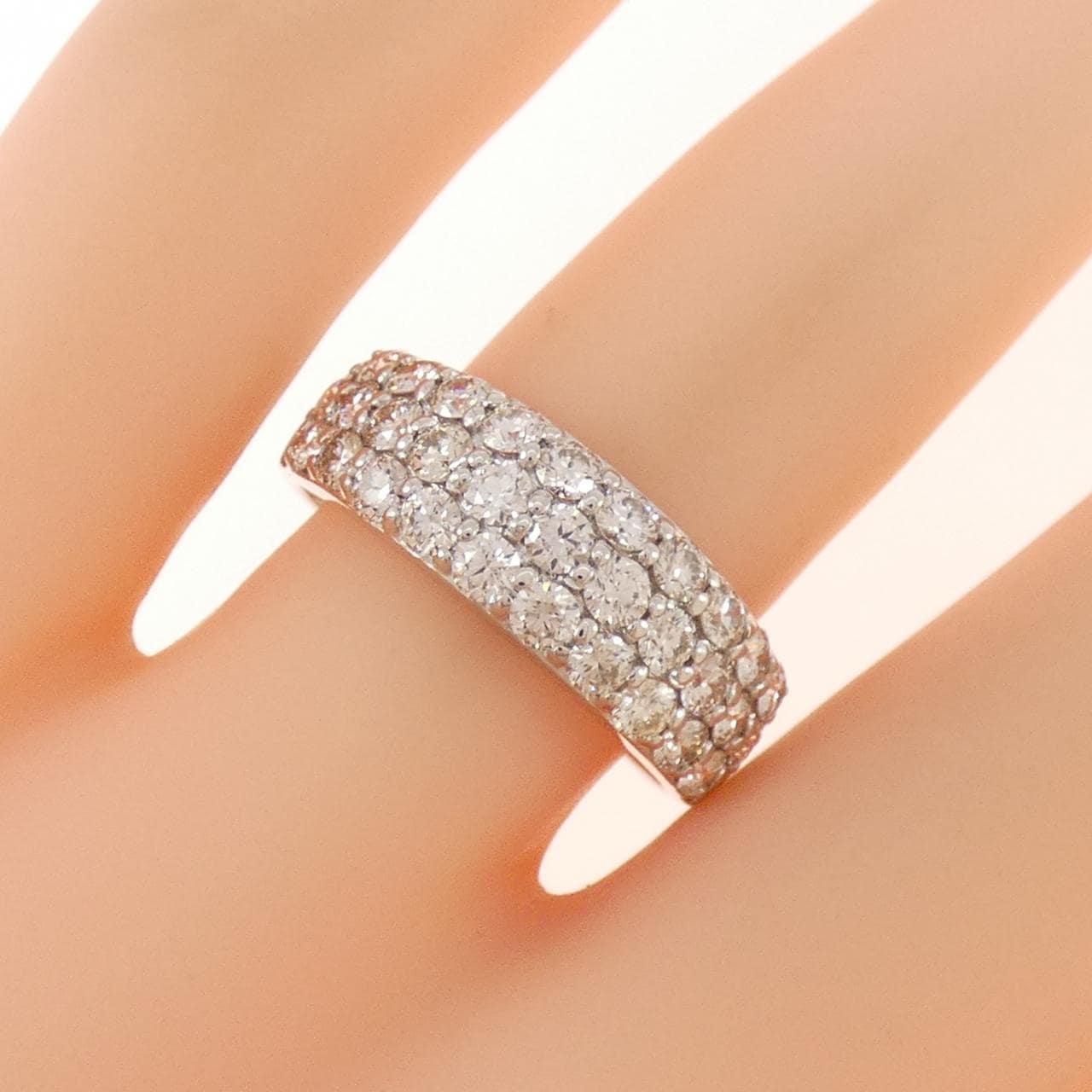 K18WG パヴェ ダイヤモンド リング 1.00CT