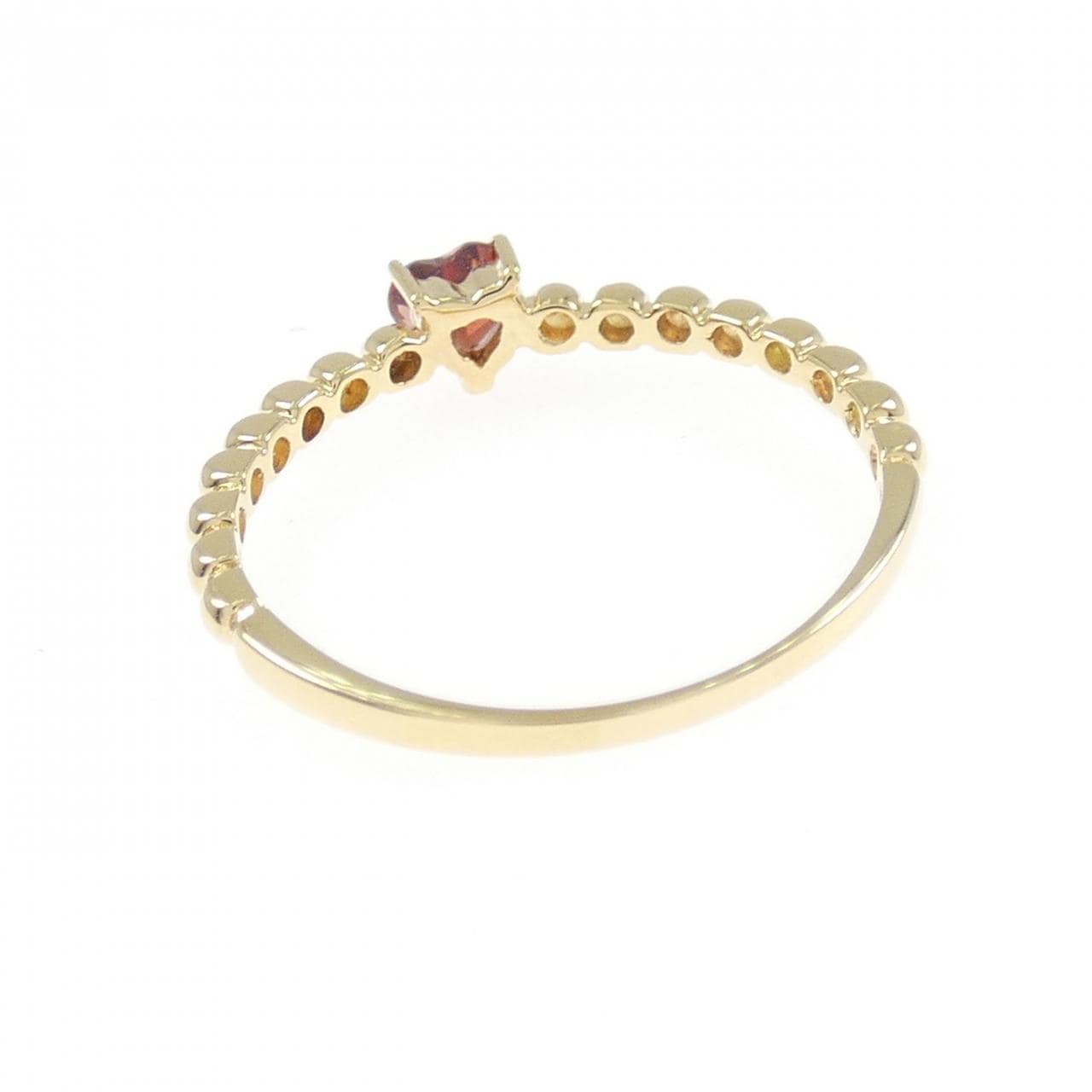 K18YG ハート ガーネット リング