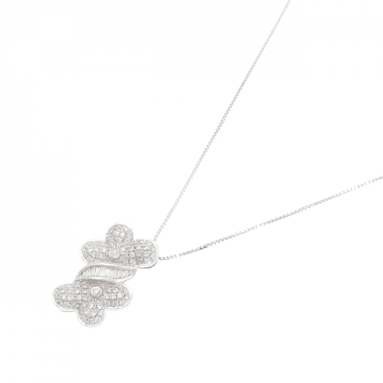 K18WG ダイヤモンド ネックレス 0.58CT