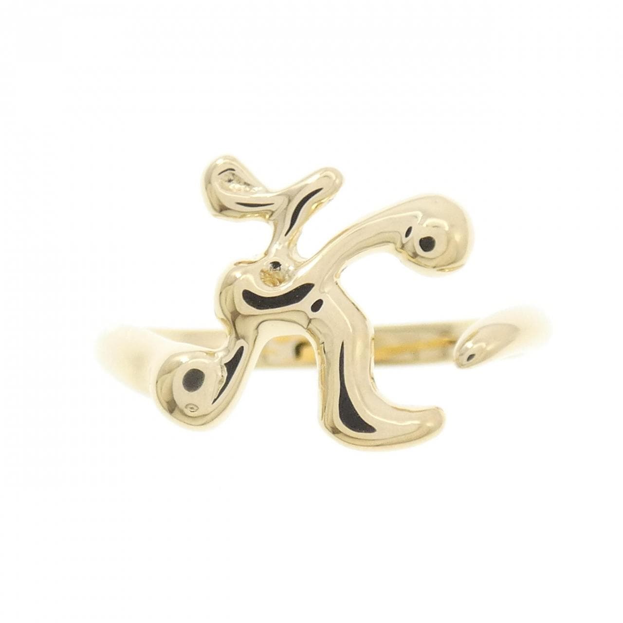 K18YG イニシャル K リング