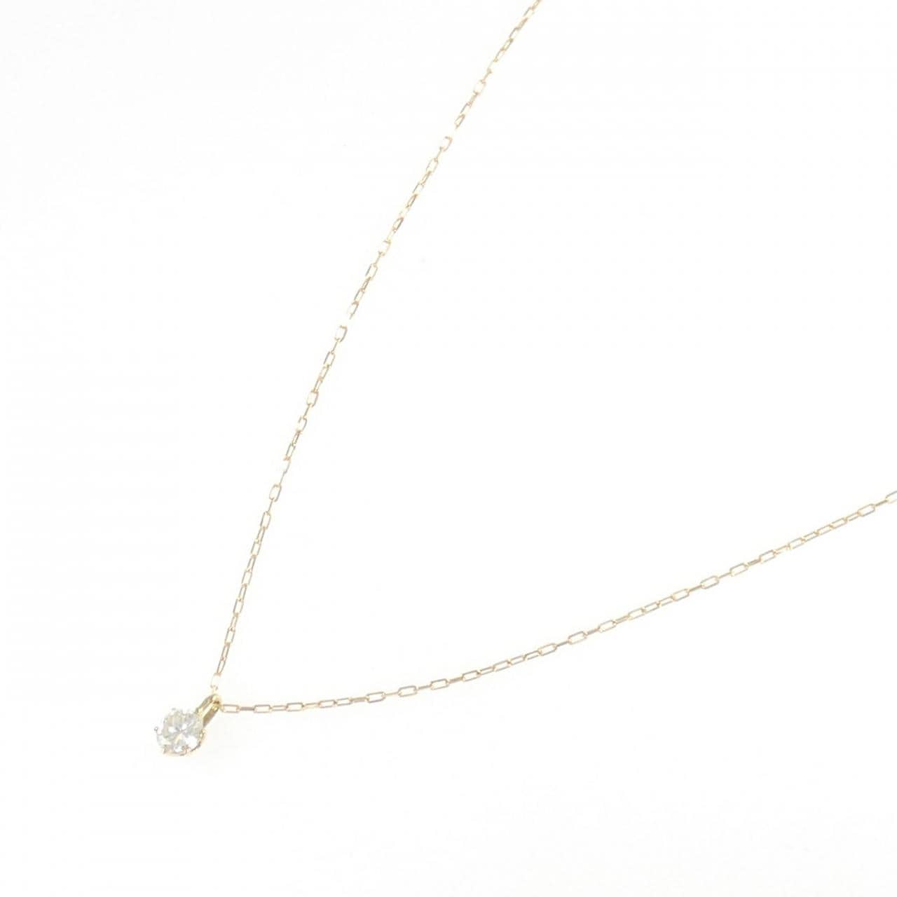K18YG ソリティア ダイヤモンド ネックレス 0.18CT
