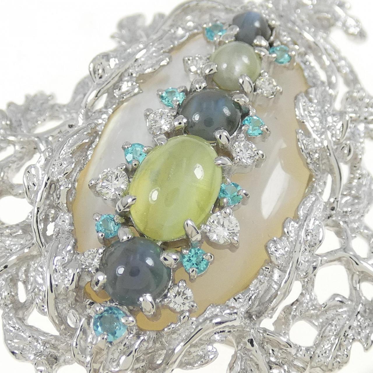 PT colored stone brooch