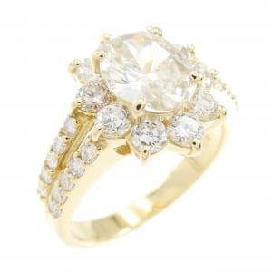 K18YG Diamond Ring 1.019CT M SI1 Oval Cut