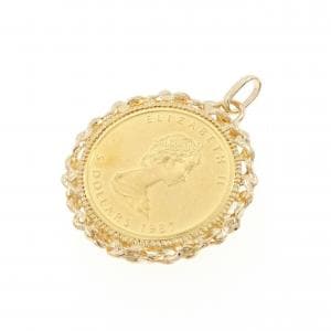 K18YG (框) 硬币吊坠