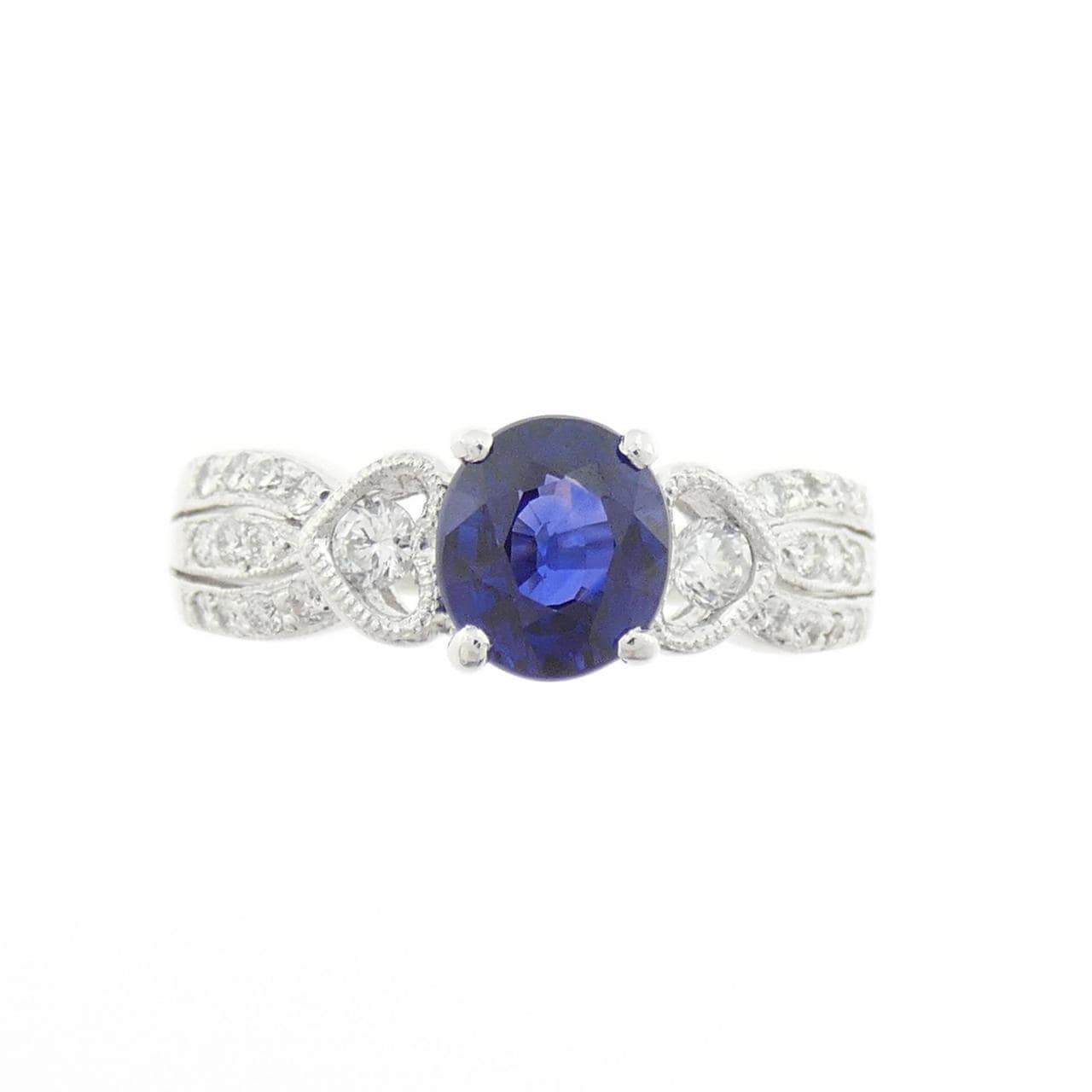 750WG ハート サファイヤ リング 1.06CT