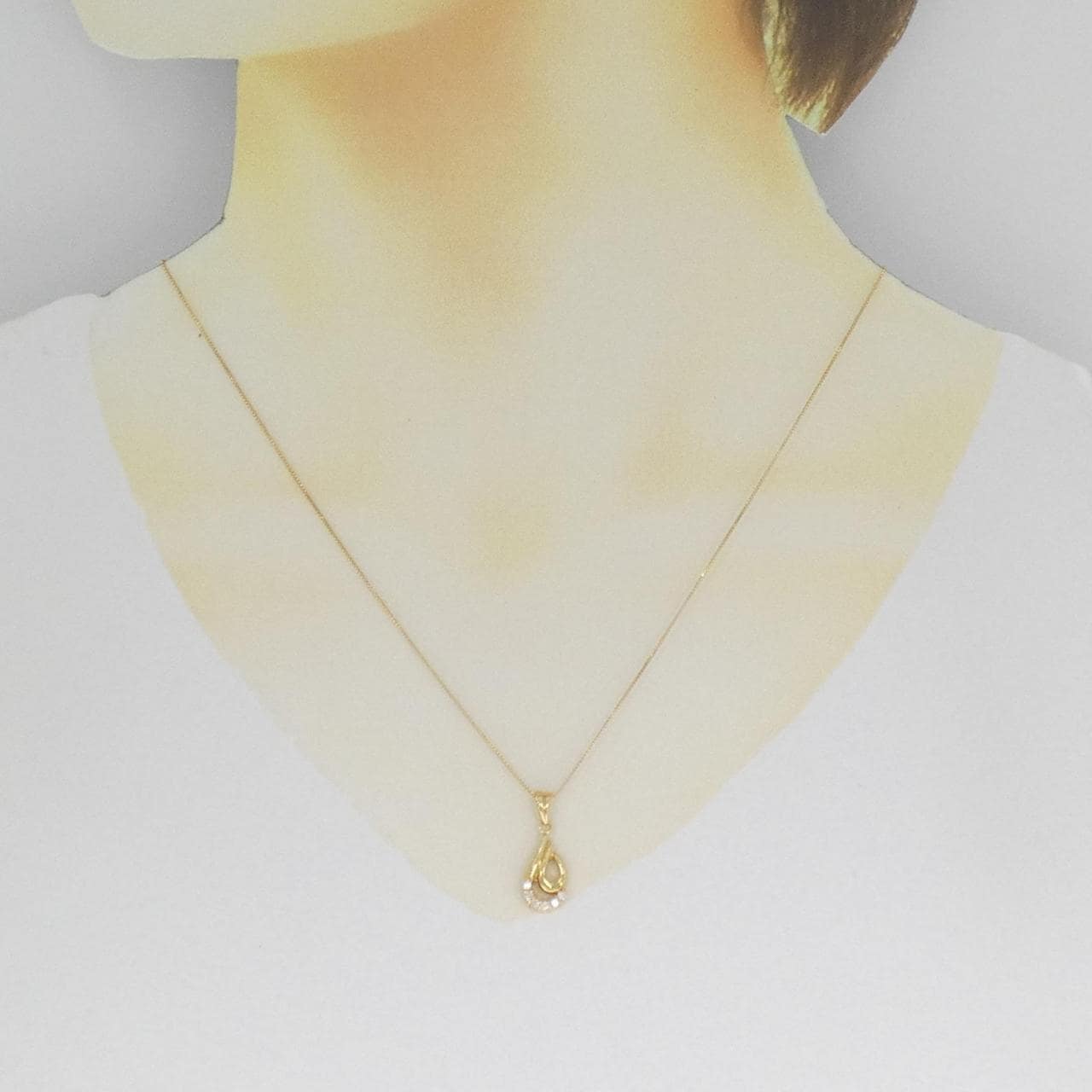 K18YG ダイヤモンド ネックレス 0.09CT