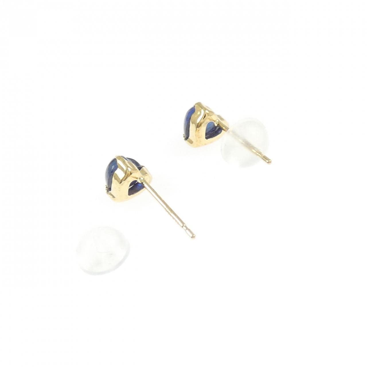 【新品】K18YG ハート サファイヤ ピアス 1.10CT