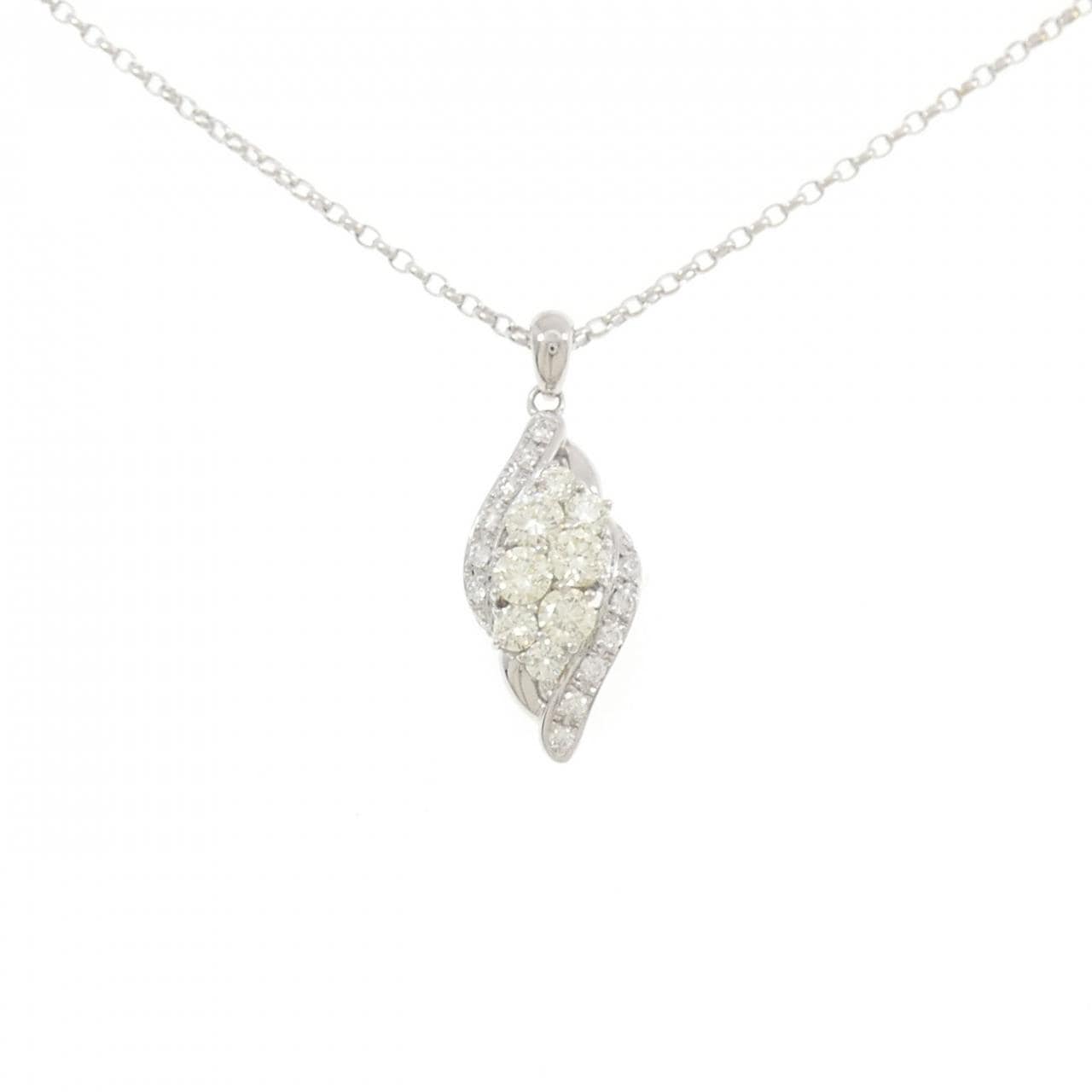 K18WG ダイヤモンド ネックレス 1.00CT