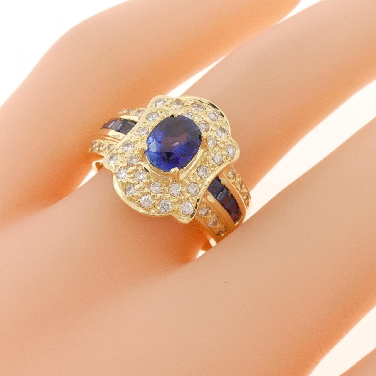 K18YG サファイヤ リング 0.92CT