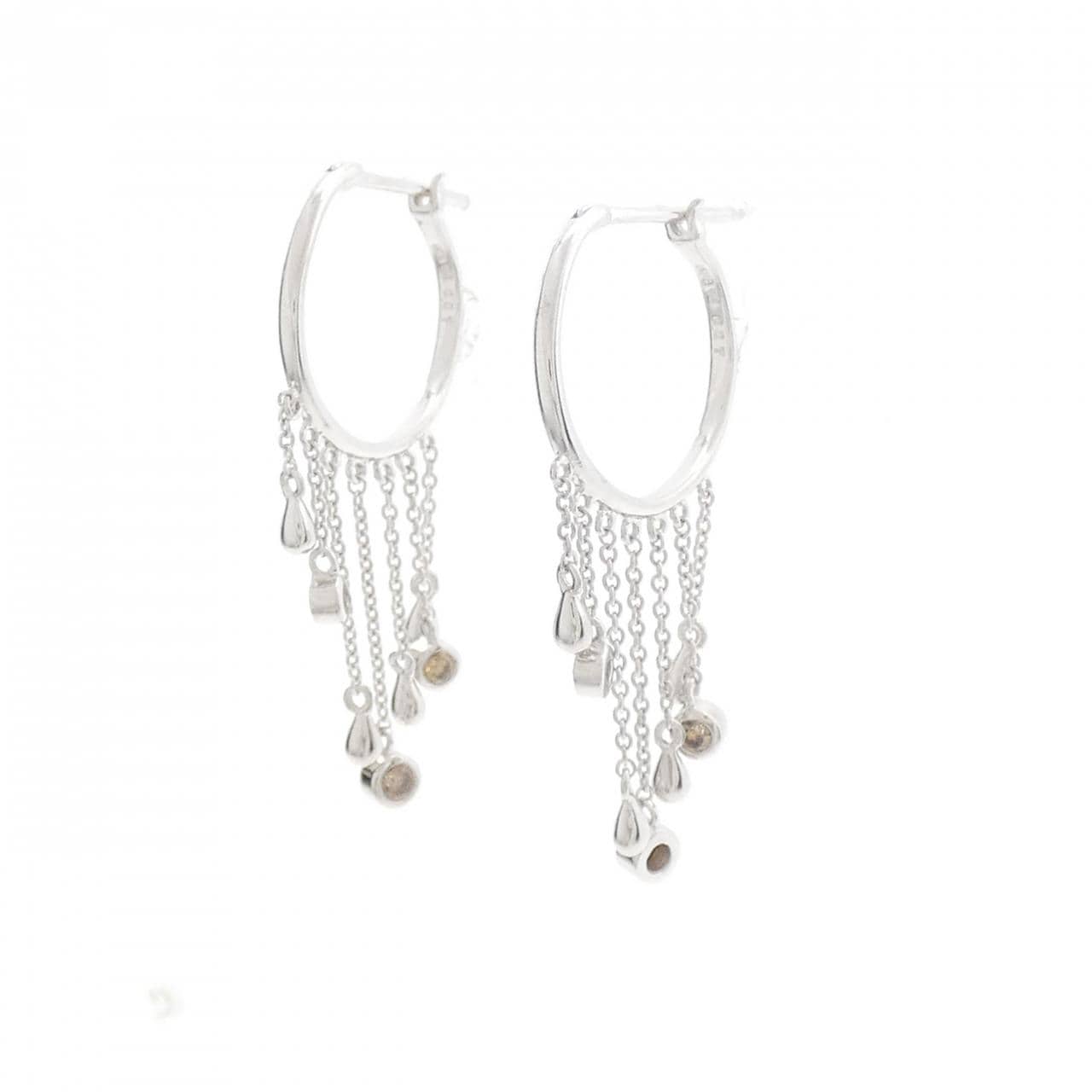 K18WG ダイヤモンド ピアス 0.14CT
