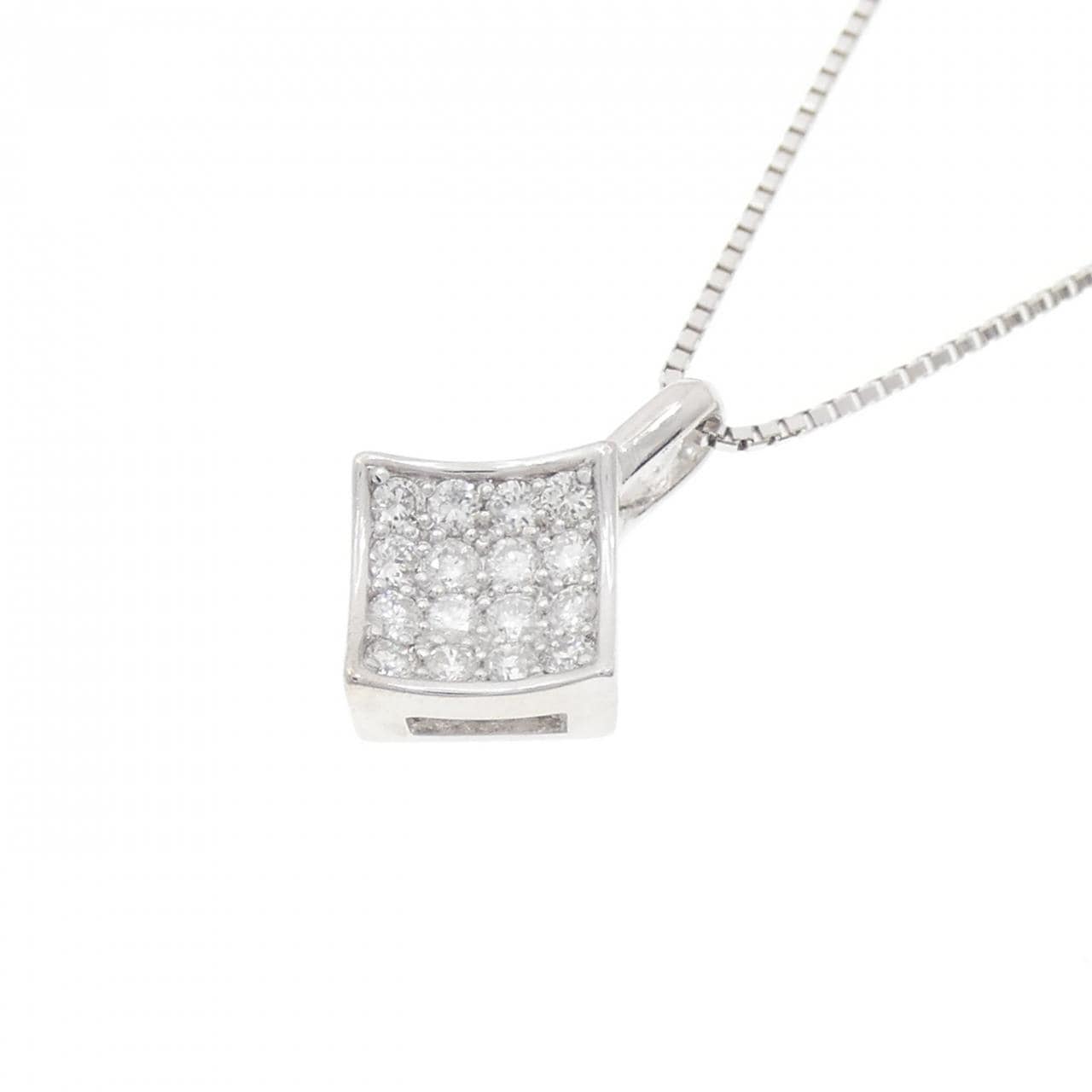K18WG パヴェ ダイヤモンド ネックレス 0.30CT