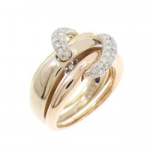 K18スリーカラー ダイヤモンド リング 0.41CT