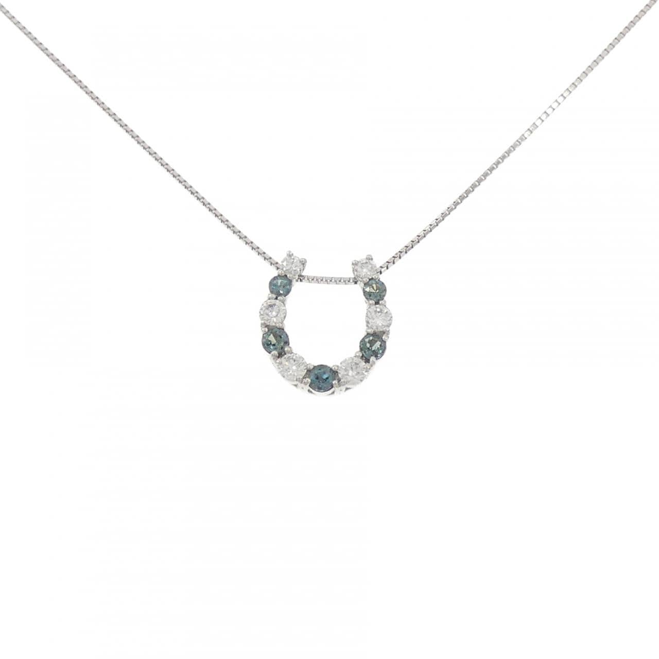 PT950/PT850 ホースシュー アレキサンドライト ネックレス 0.37CT