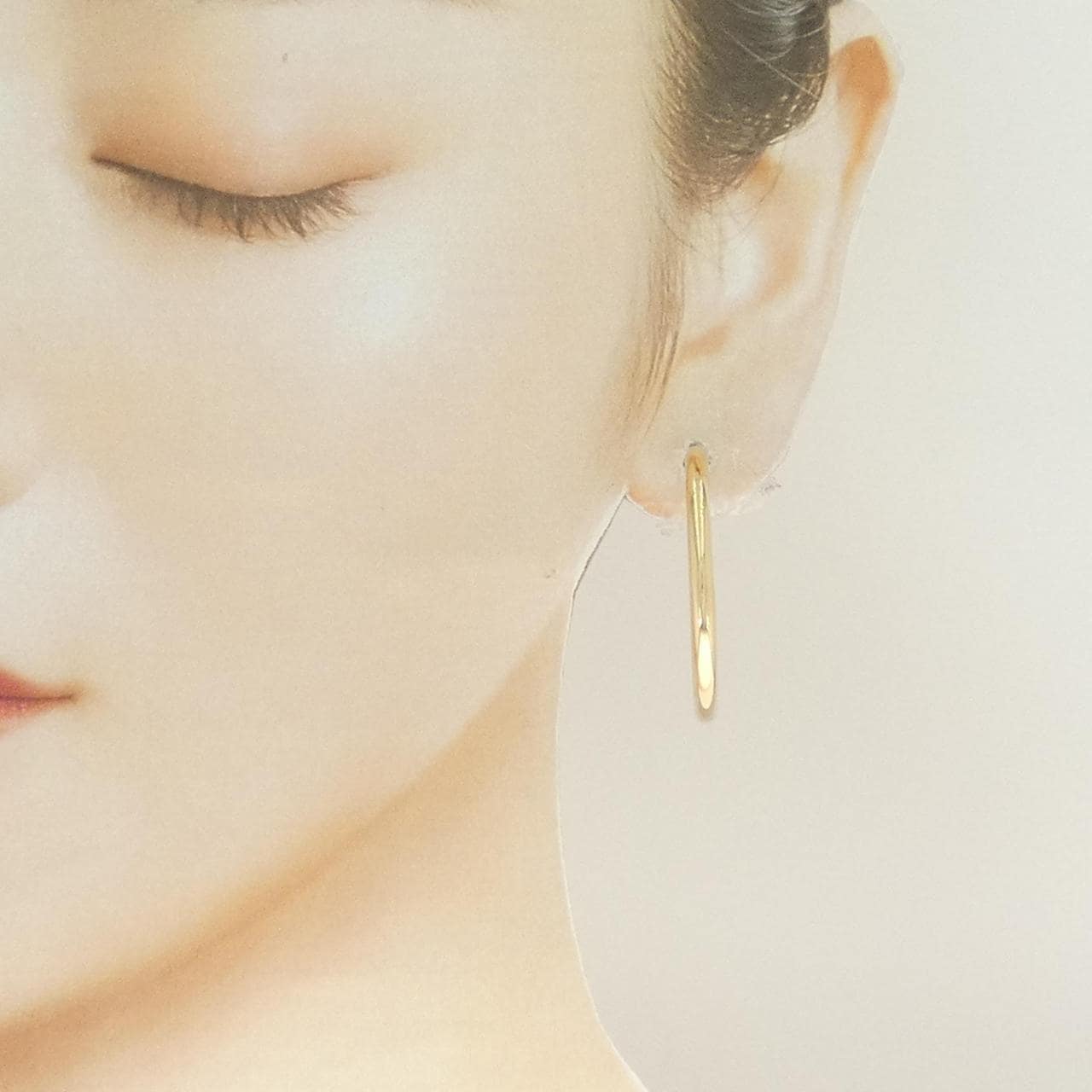 K18YG フープ ピアス