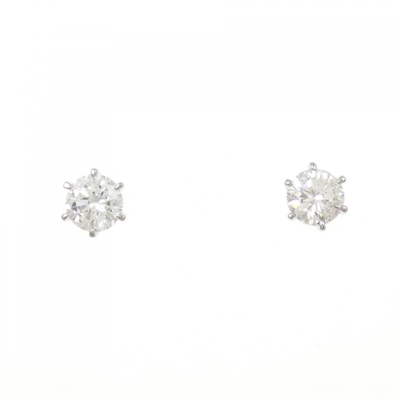 【リメイク】PT900/ST ダイヤモンド ピアス 0.543CT 0.557CT D-E I1 VG-GOOD