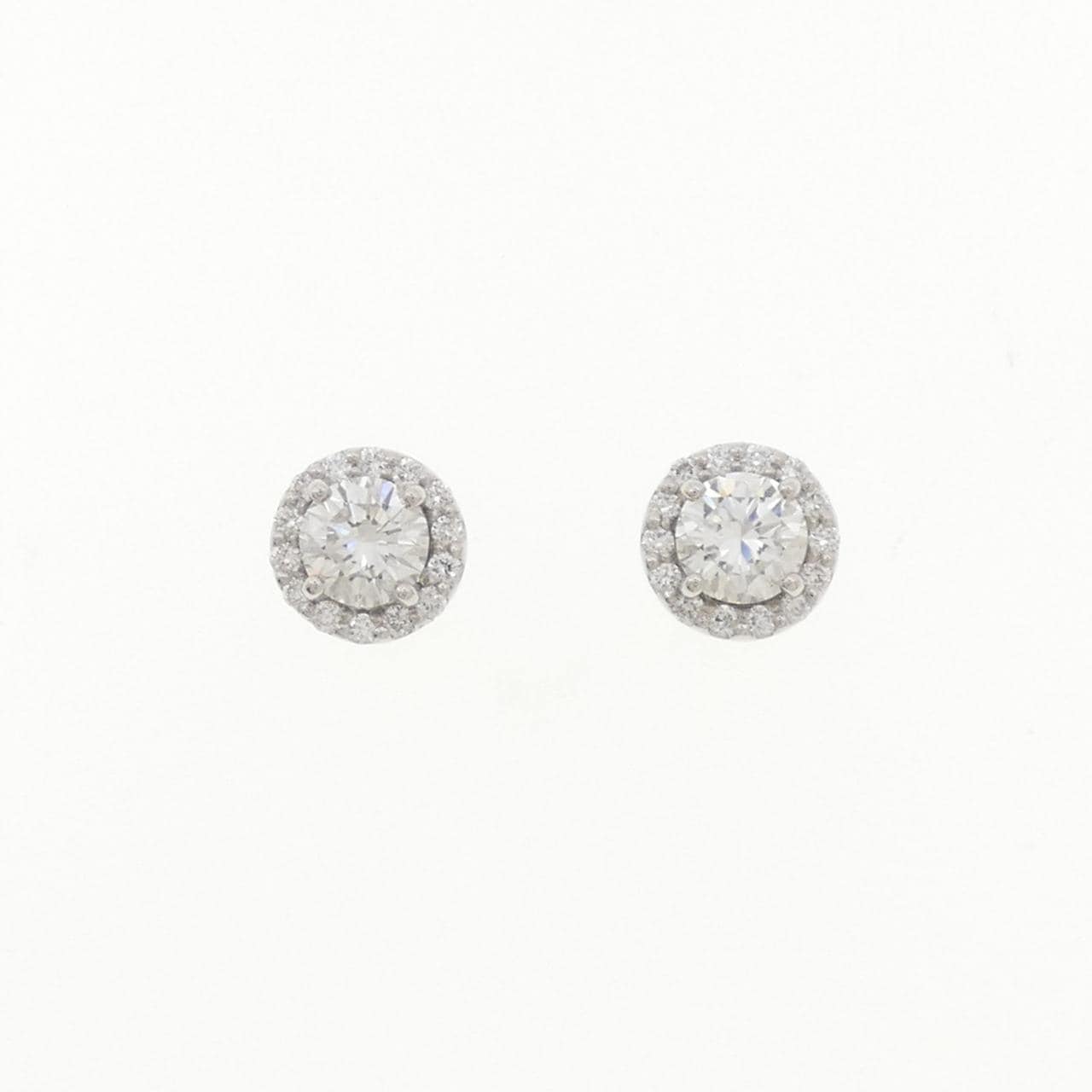 【リメイク】PT900/ST ダイヤモンド ピアス 0.500CT 0.514CT H VS2 VG-Good