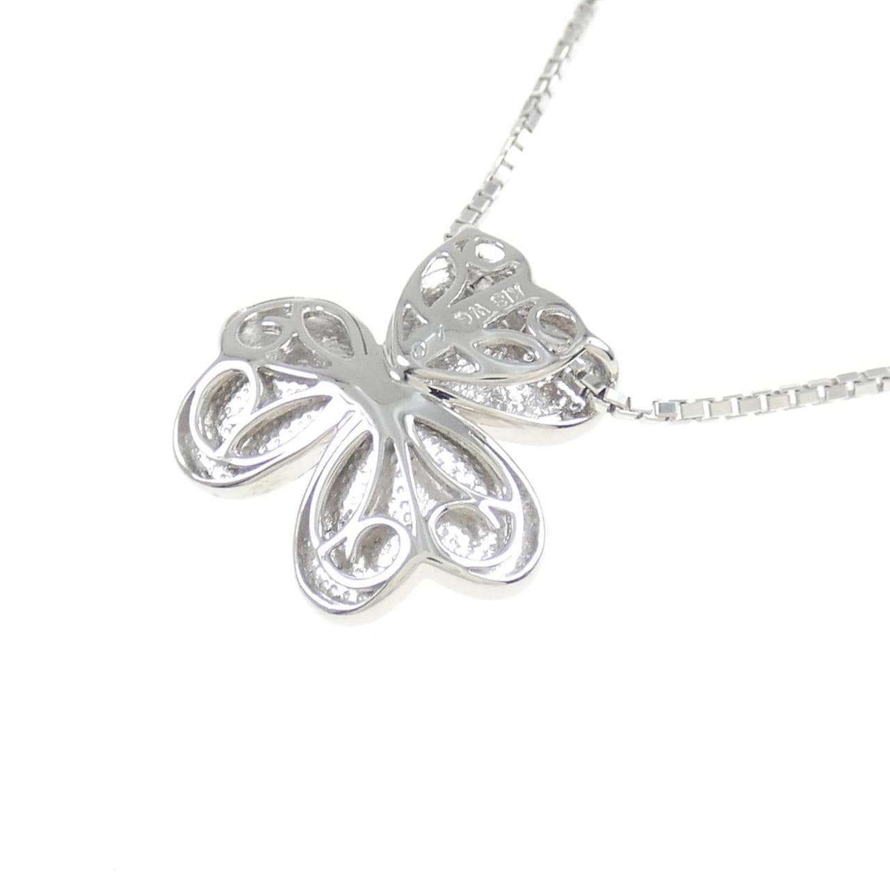K18WG ダイヤモンド ネックレス 0.1CT