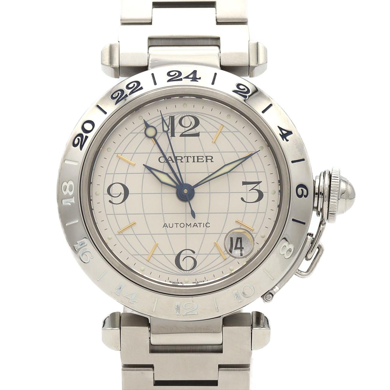 カルティエ パシャC GMT W31029M7 SS 自動巻