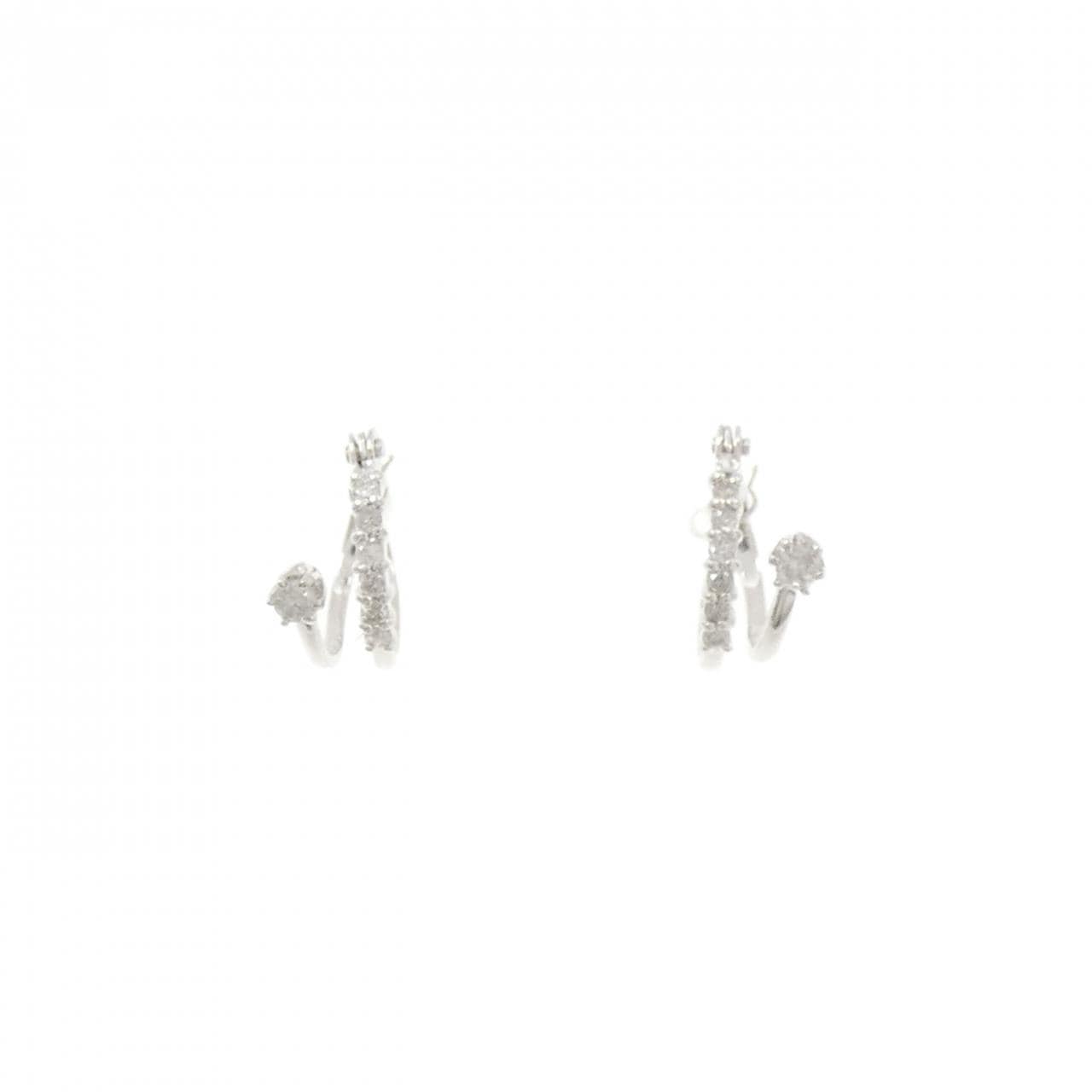 K10WG ダイヤモンド ピアス 0.10CT