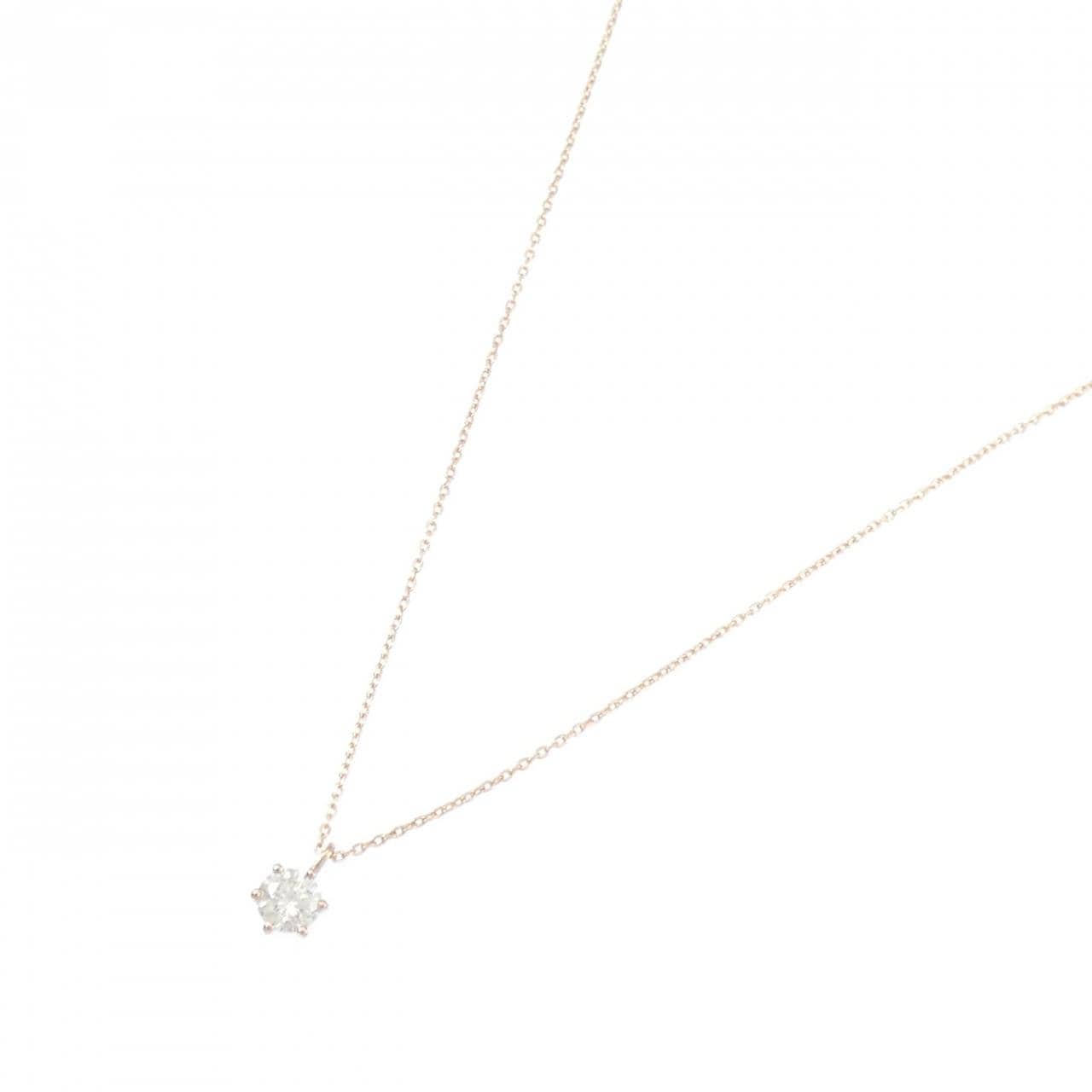 K18PG solitaire Diamond necklace 0.26CT