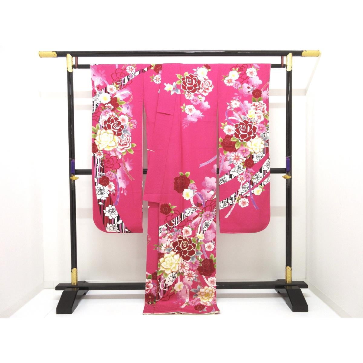 【未使用品】振袖　友禅加工　刺繍入り