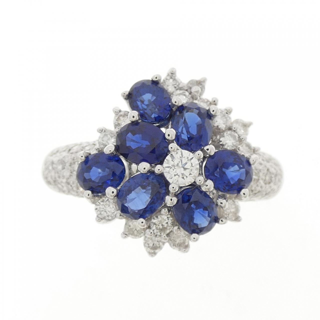 750WG サファイヤ リング 3.97CT
