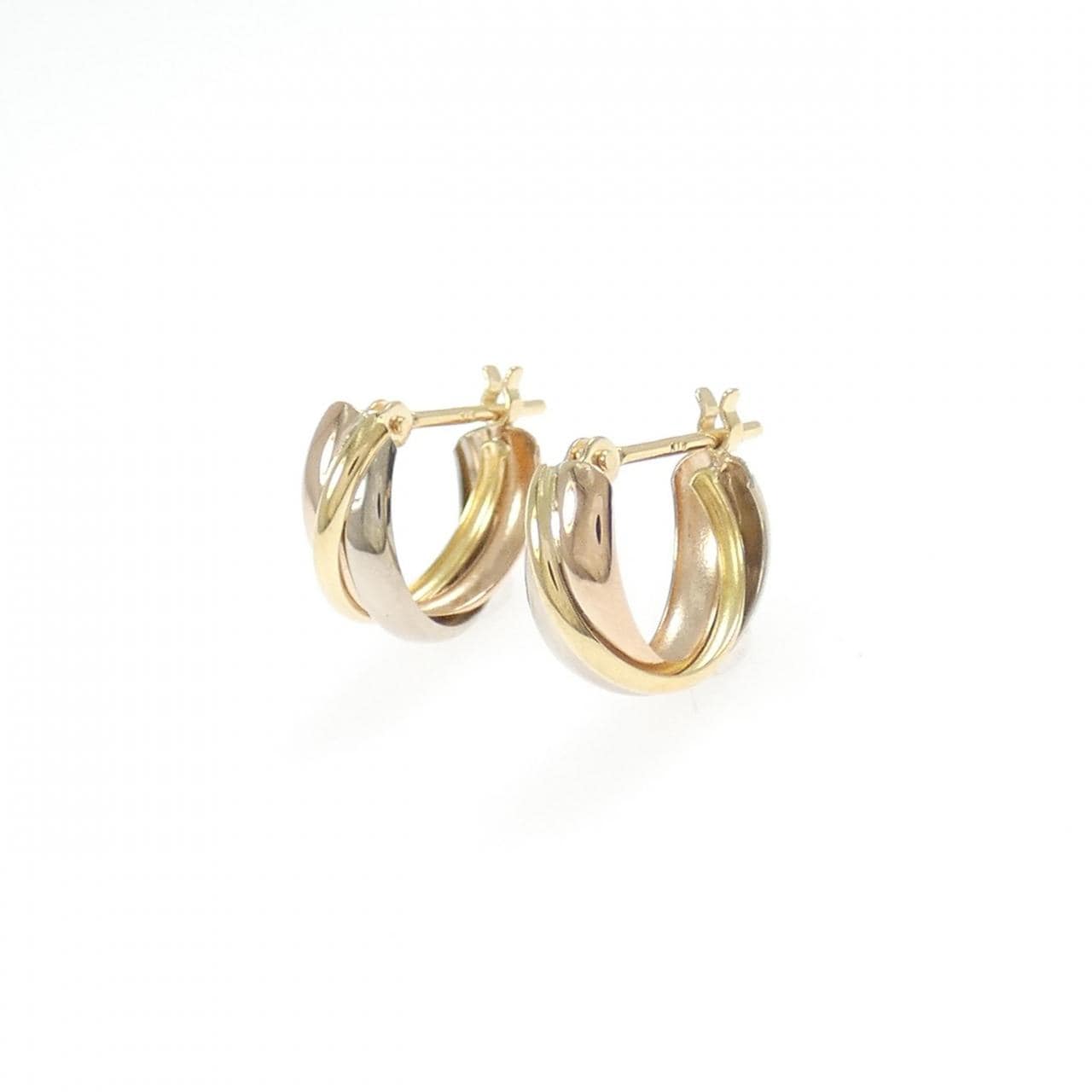 K18スリーカラー フープ ピアス