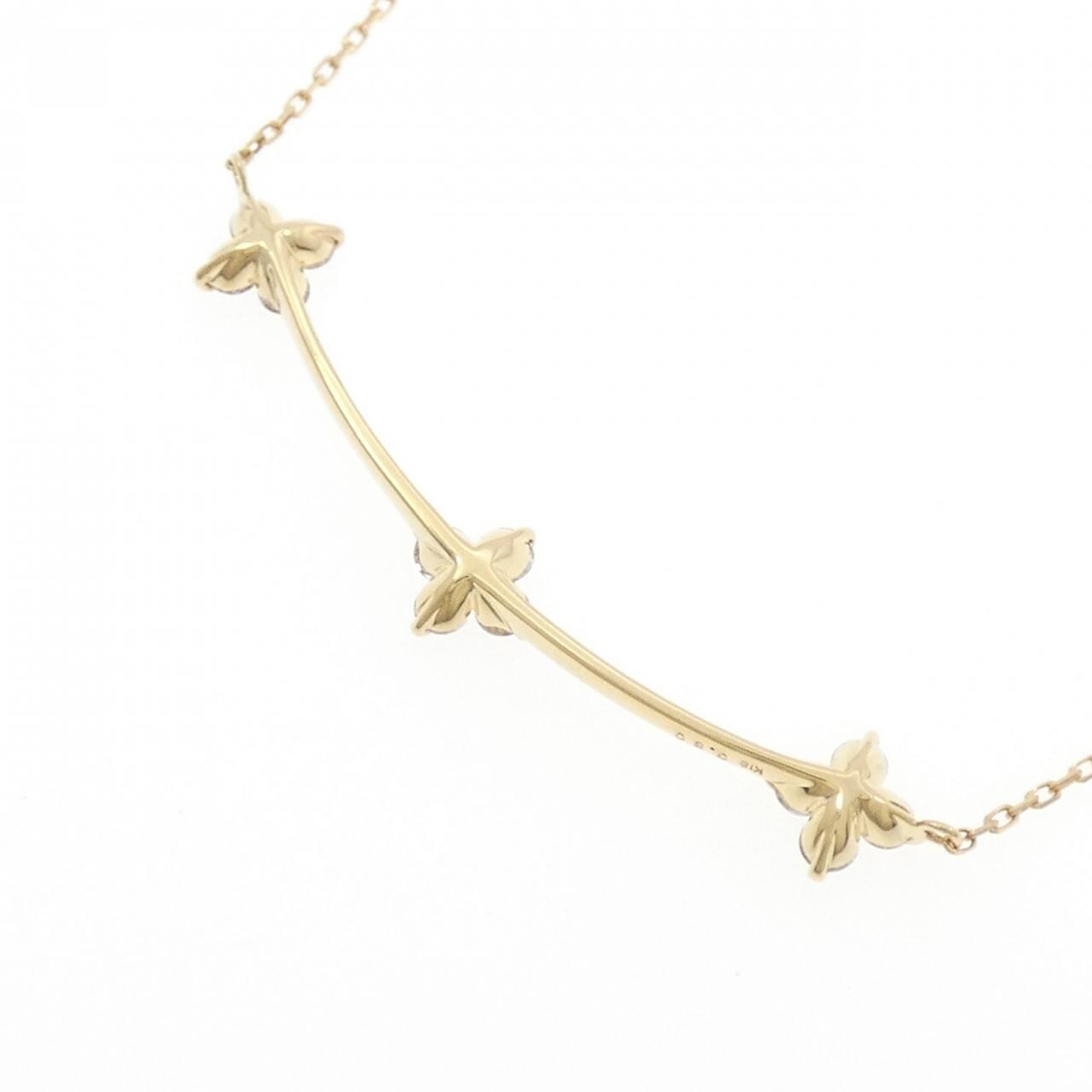 K18YG フラワー ダイヤモンド ネックレス 0.50CT