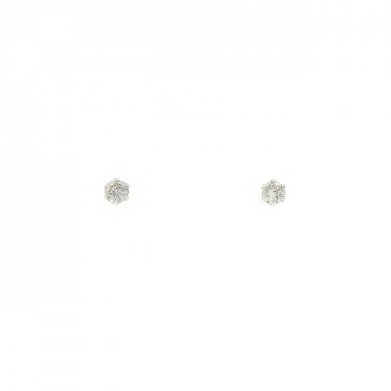 PT900 ソリティア ダイヤモンド ピアス 0.10CT