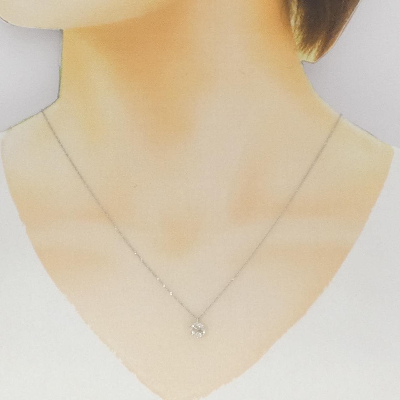 PT900/PT850 ソリティア ダイヤモンド ネックレス 0.8CT