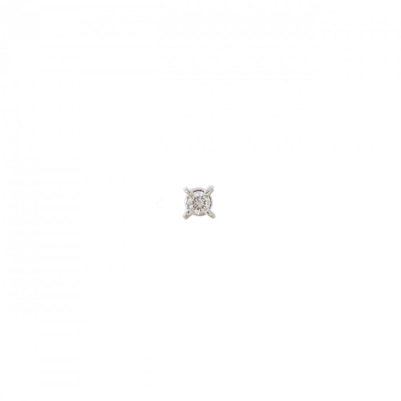 K18WG ダイヤモンド ピアス 0.03CT 片耳