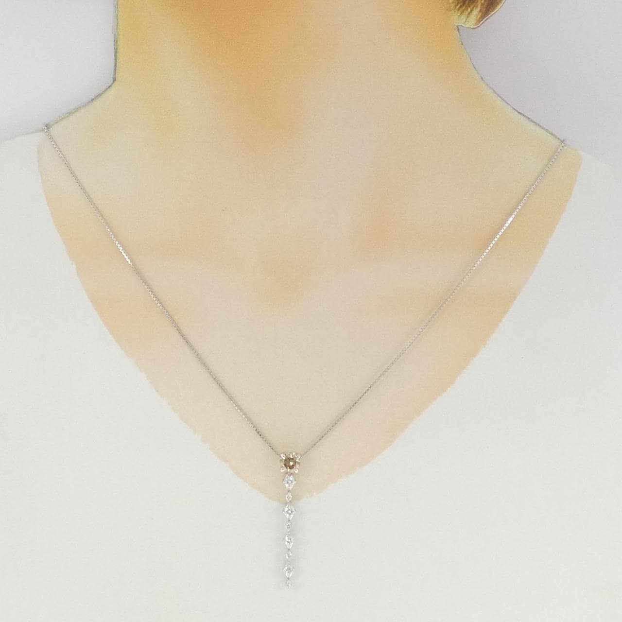 PT900/K18WG ダイヤモンド ネックレス 1.023CT