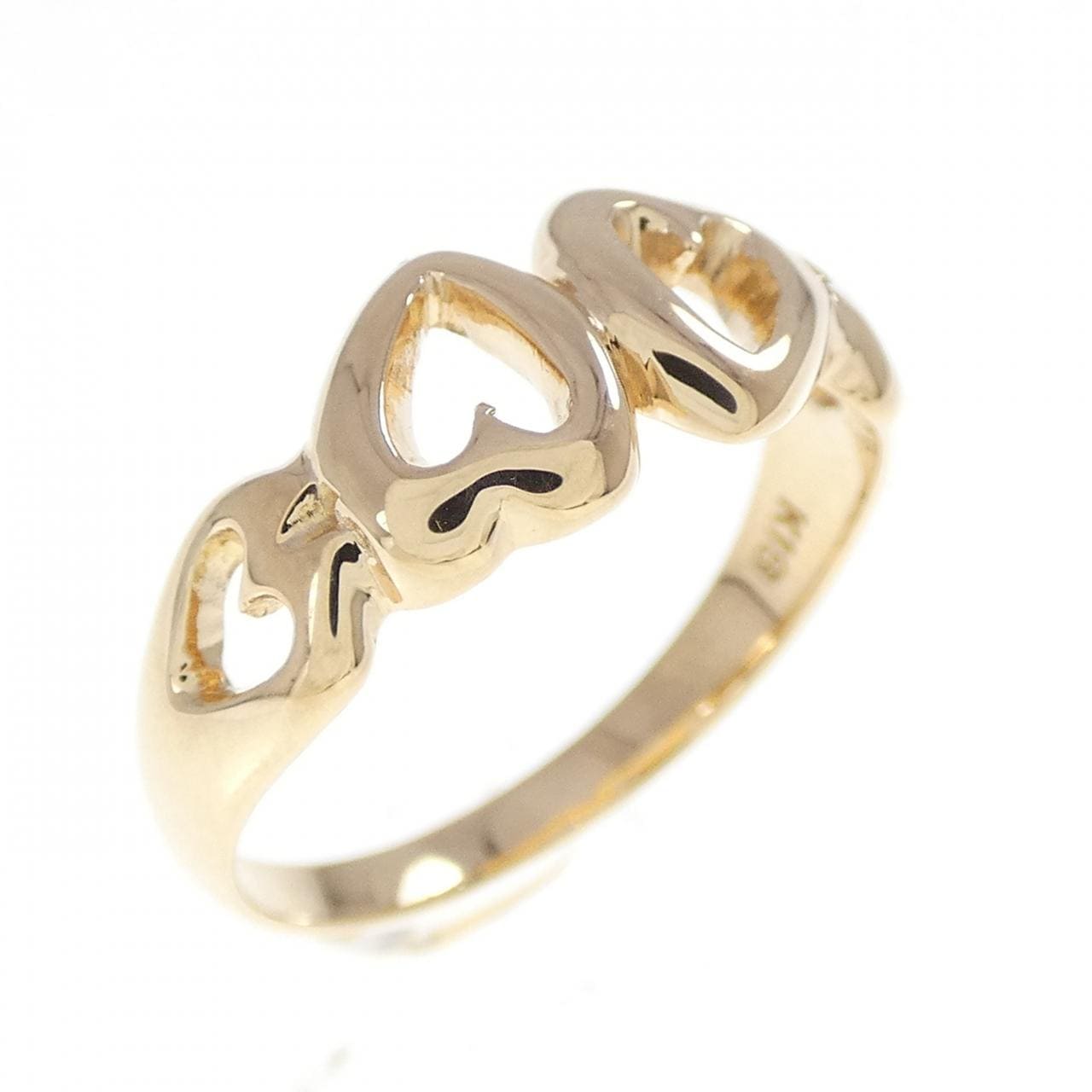 K18YG ハート リング