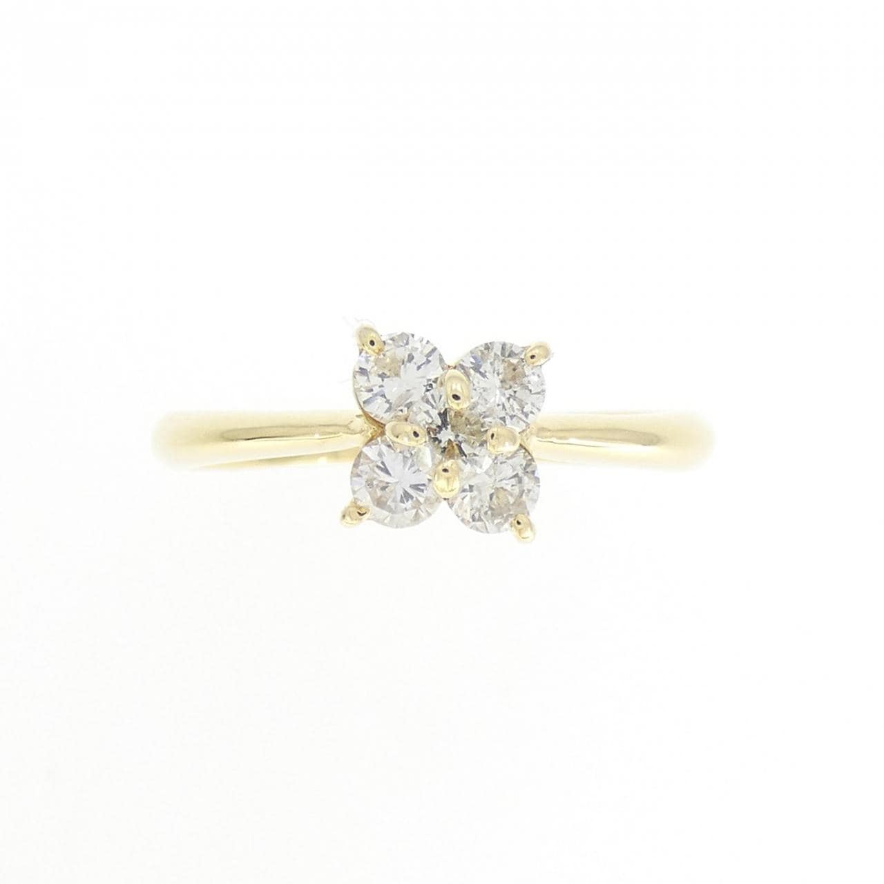 K18YG フラワー ダイヤモンド リング 0.45CT