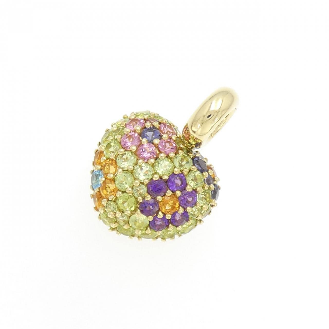 PONTE VECCHIO Heart x Flower Color Stone Pendant