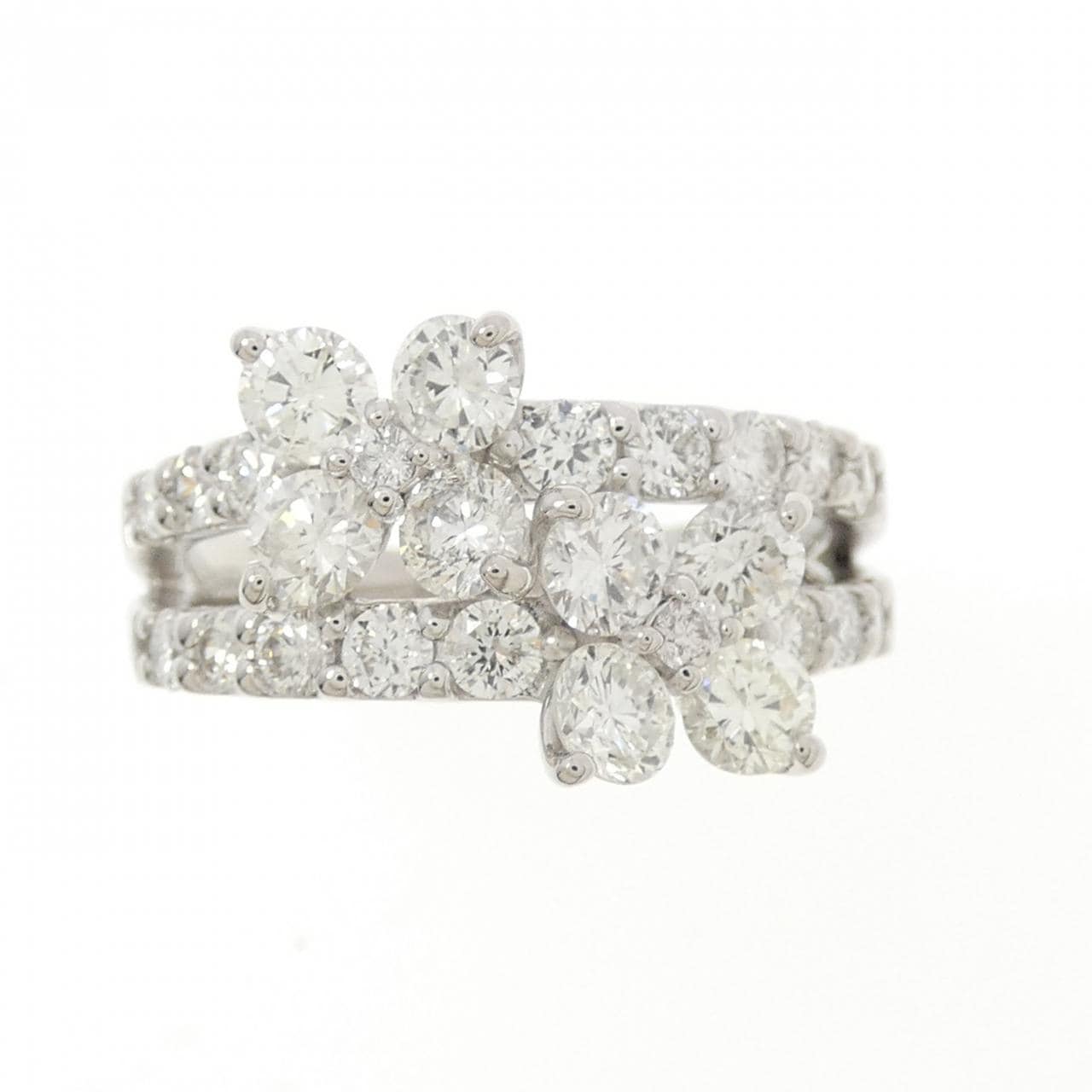 PT900 フラワー ダイヤモンド リング 1.70CT