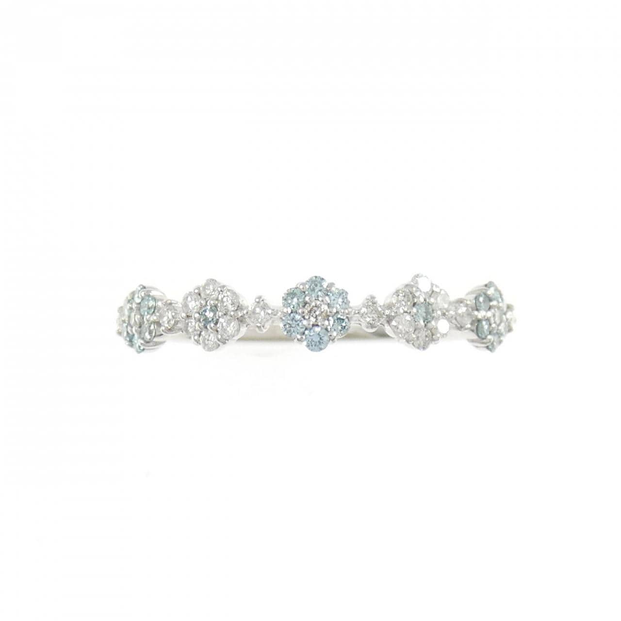 K10WG フラワー ダイヤモンド リング 0.20CT