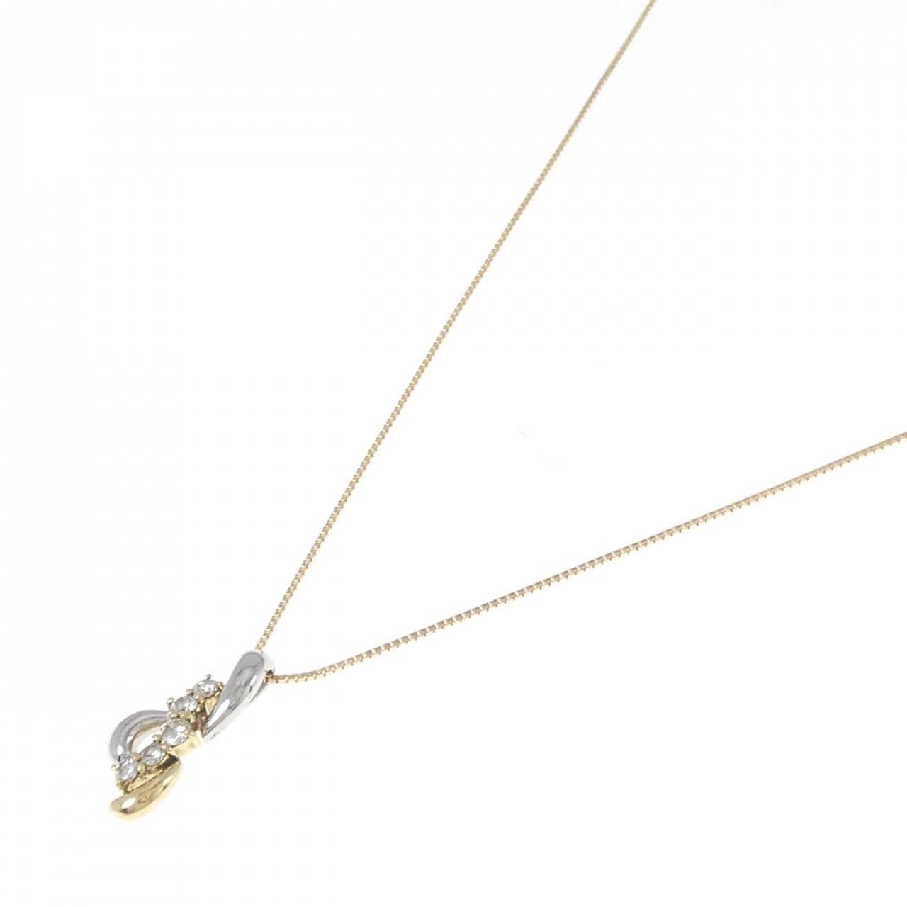 K18YG/PT Diamond necklace 0.20CT