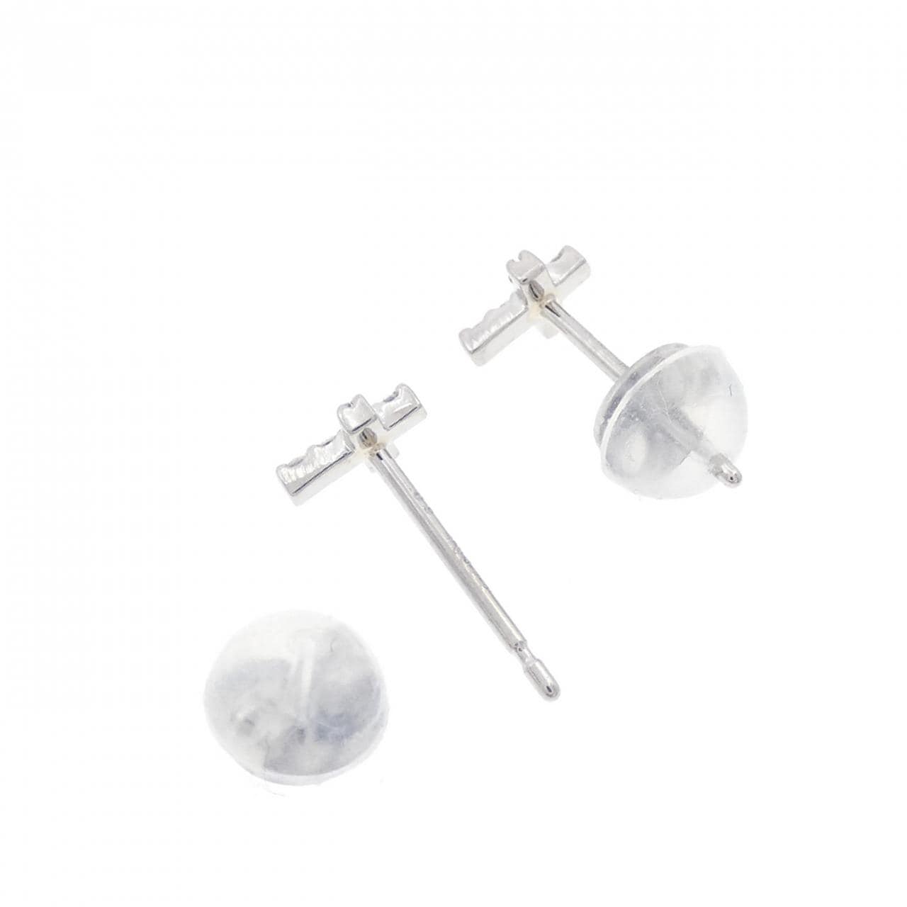 【新品】PT900 クロス ダイヤモンド ピアス 0.06CT
