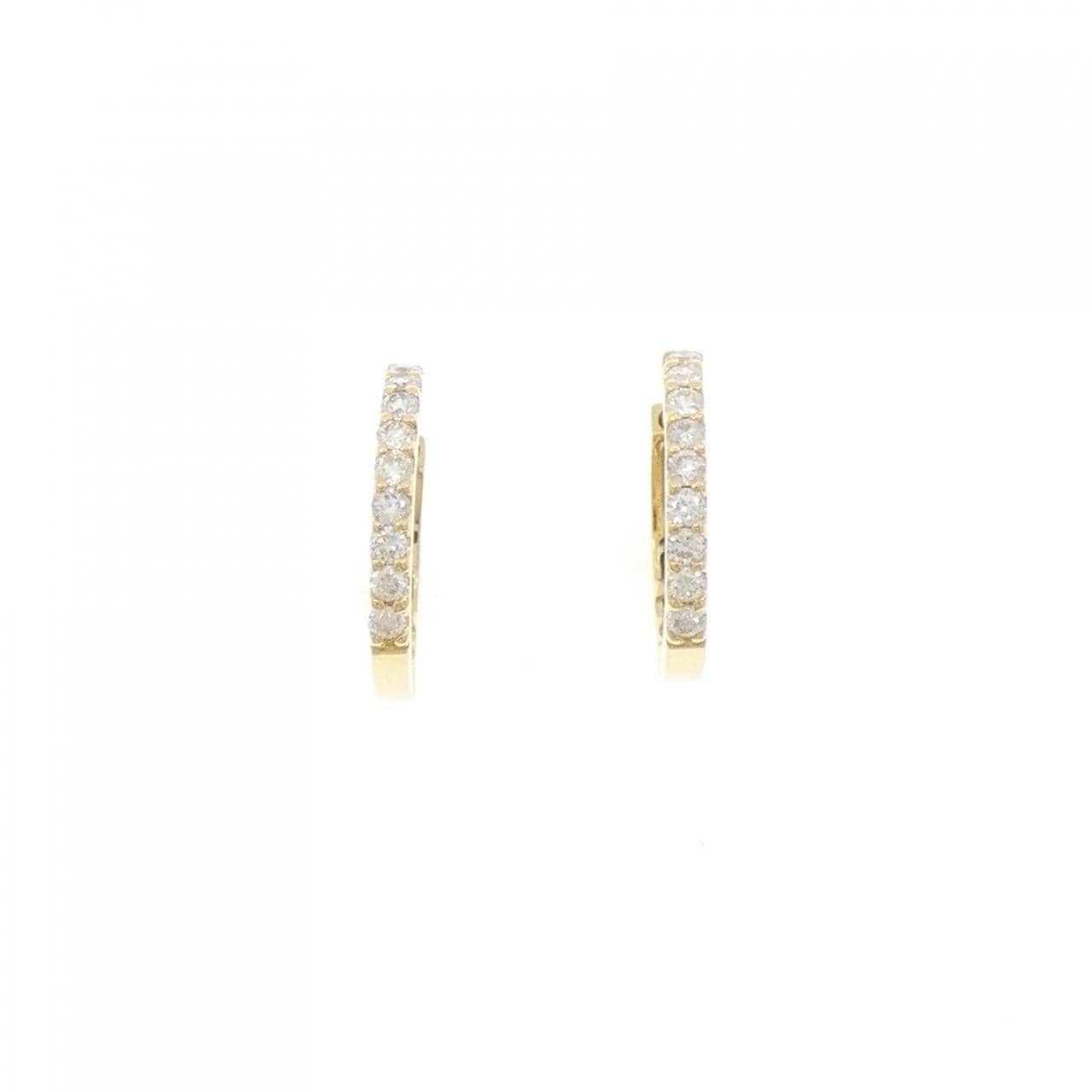 【新品】K18YG フープ ダイヤモンド ピアス 0.30CT